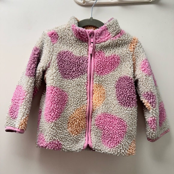 H&M Heart Sherpa Zip-Up Jacket Size 18month - Picture 1 of 5